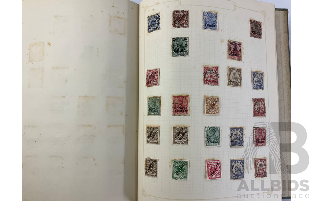 Album of Antique and Vintage Hinged Stamps Including Canada, Germany and Samoa