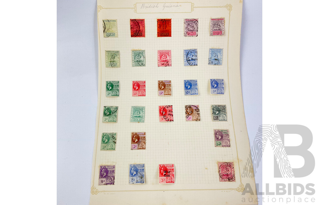 Collection of Vintage British Guiana Including KGV and War Tax