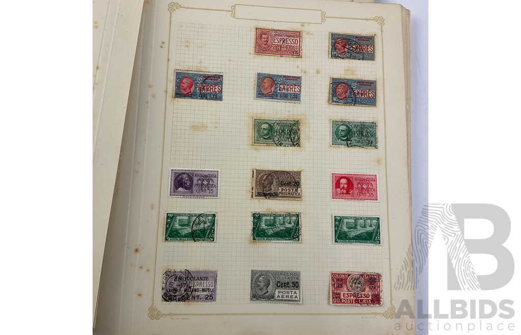 Album of Antique and Vintage Stamps, Mostly Italy - Surcharge/Over Prints, Express, Libia, Somalia