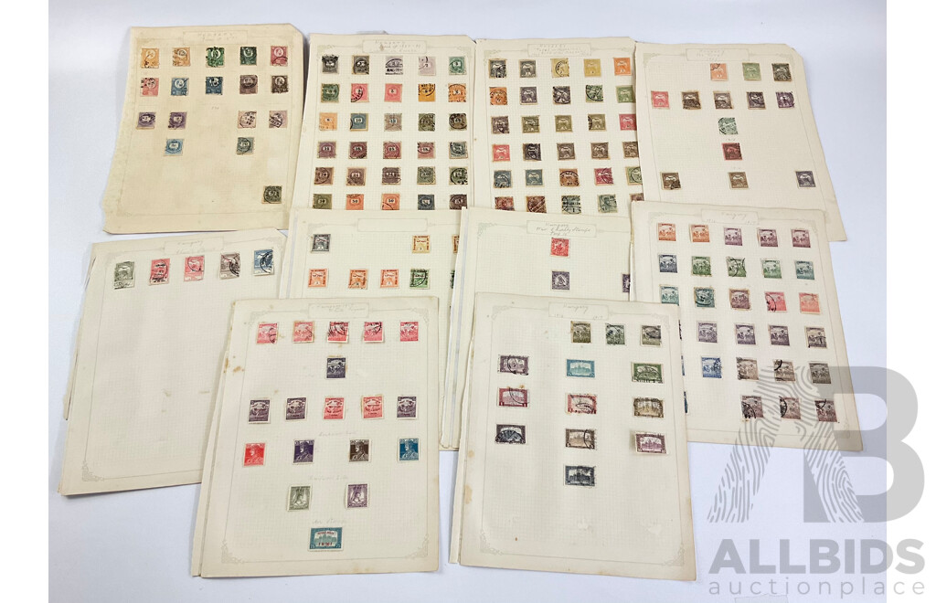 Collection of Hungary Late 1870's to 1910's Stamps Including Over Prints, Charity Stamps, Kronen Currency