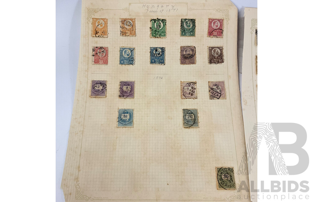 Collection of Hungary Late 1870's to 1910's Stamps Including Over Prints, Charity Stamps, Kronen Currency