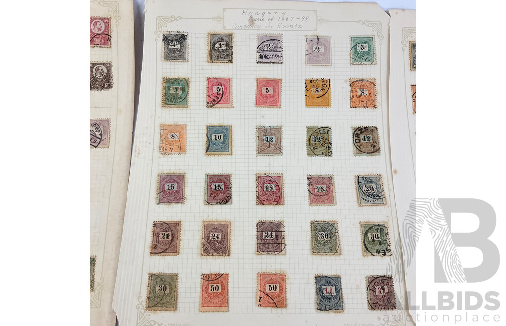 Collection of Hungary Late 1870's to 1910's Stamps Including Over Prints, Charity Stamps, Kronen Currency