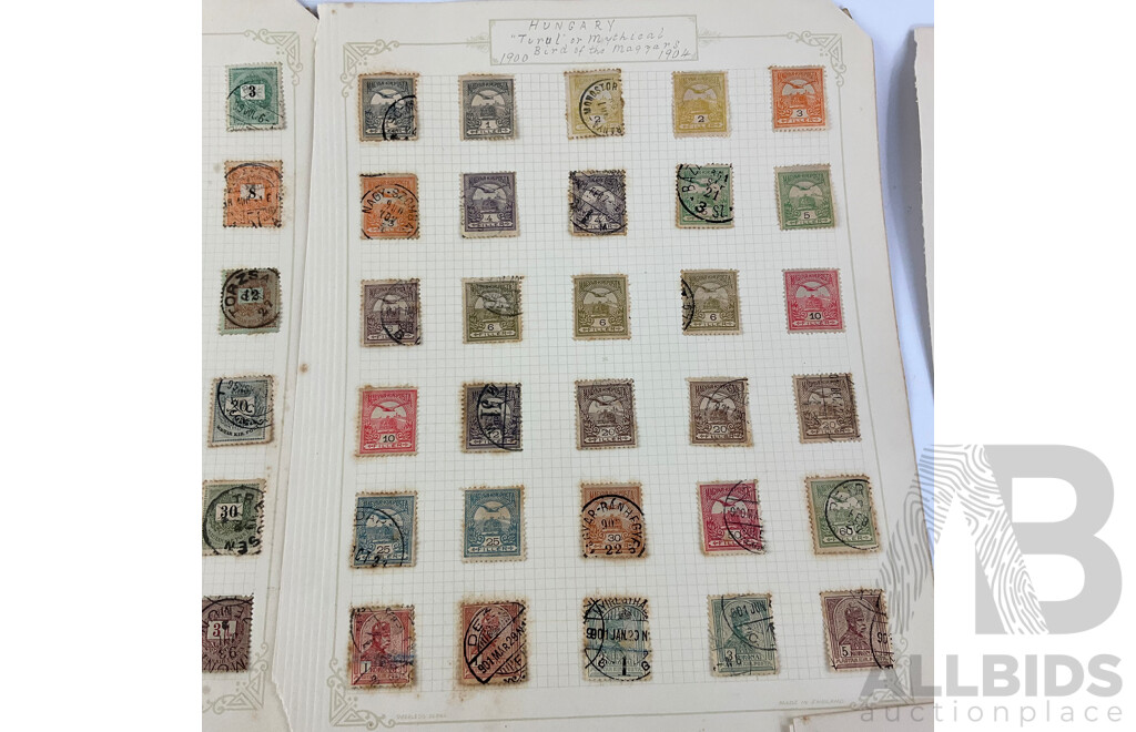 Collection of Hungary Late 1870's to 1910's Stamps Including Over Prints, Charity Stamps, Kronen Currency