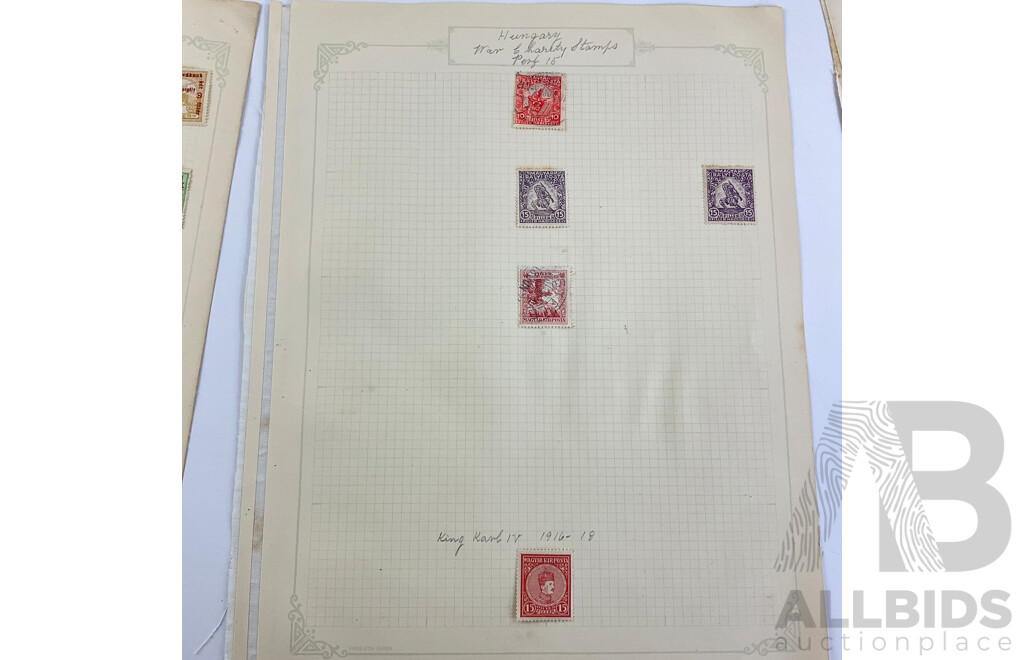 Collection of Hungary Late 1870's to 1910's Stamps Including Over Prints, Charity Stamps, Kronen Currency