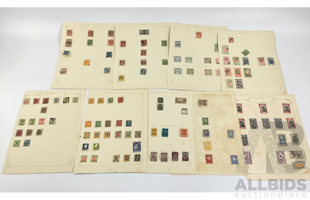 Collection of Antique and Vintage Stamps Including Abyssinia, Crete, Iceland, Andorra, Austria, Yugoslavia, Part Sets and Over Prints