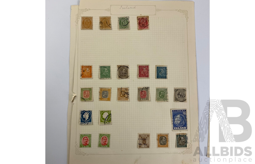 Collection of Antique and Vintage Stamps Including Abyssinia, Crete, Iceland, Andorra, Austria, Yugoslavia, Part Sets and Over Prints