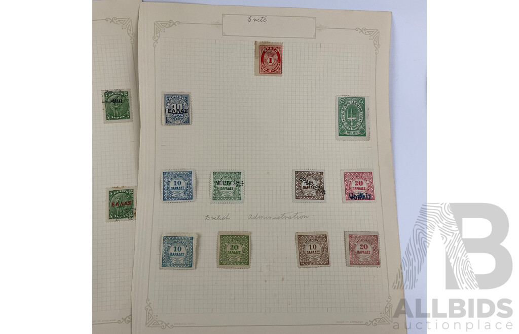 Collection of Antique and Vintage Stamps Including Abyssinia, Crete, Iceland, Andorra, Austria, Yugoslavia, Part Sets and Over Prints