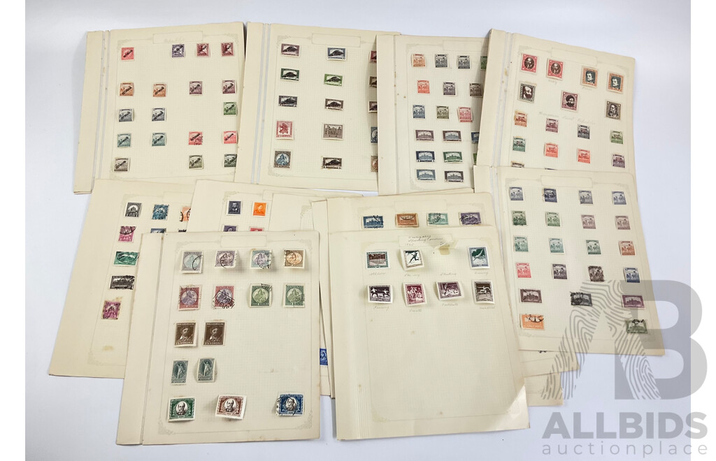 Hungarian Antique and Vintage Stamps Including WW1/French Occupation Overprints, Twenty Five to Ten Thousand Korona, Part Sets, Hinged Mint, Cancelled