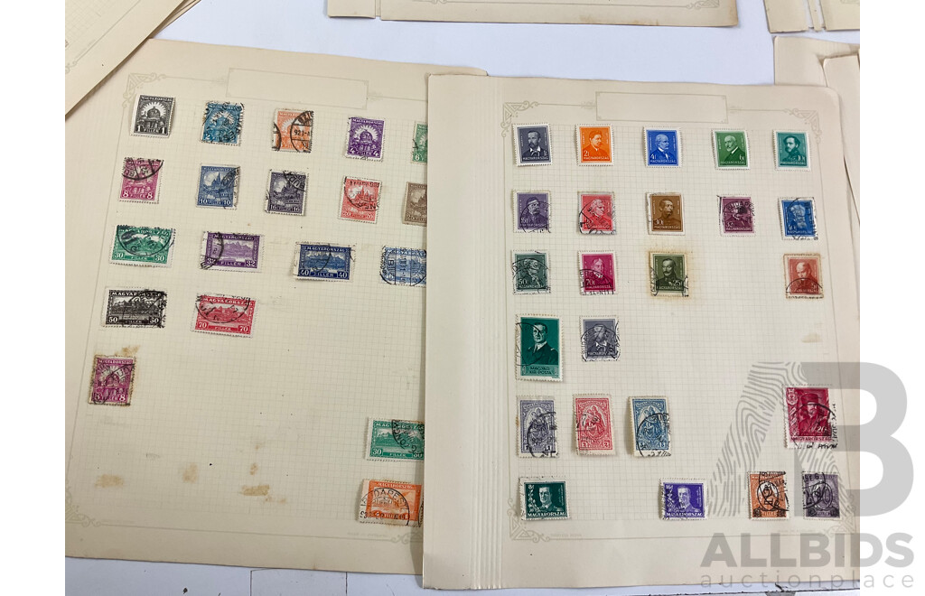 Hungarian Antique and Vintage Stamps Including WW1/French Occupation Overprints, Twenty Five to Ten Thousand Korona, Part Sets, Hinged Mint, Cancelled