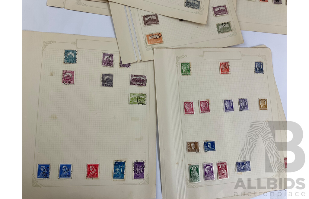 Hungarian Antique and Vintage Stamps Including WW1/French Occupation Overprints, Twenty Five to Ten Thousand Korona, Part Sets, Hinged Mint, Cancelled