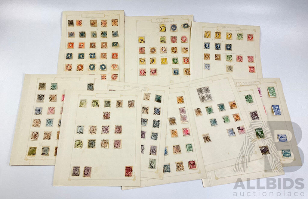 Austrian Antique Stamps, Examples From 1850 to 1910 Including Mint Hinged, Block, Part Sets
