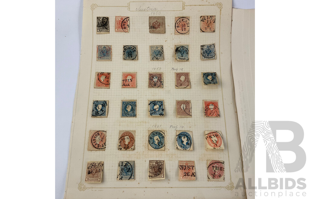 Austrian Antique Stamps, Examples From 1850 to 1910 Including Mint Hinged, Block, Part Sets