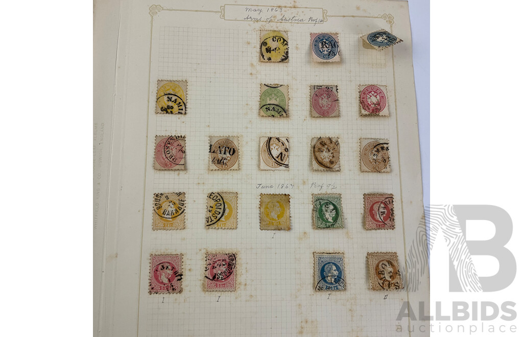 Austrian Antique Stamps, Examples From 1850 to 1910 Including Mint Hinged, Block, Part Sets
