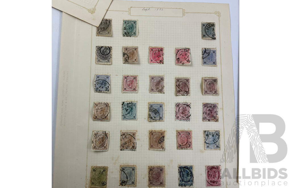 Austrian Antique Stamps, Examples From 1850 to 1910 Including Mint Hinged, Block, Part Sets