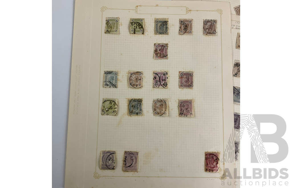Austrian Antique Stamps, Examples From 1850 to 1910 Including Mint Hinged, Block, Part Sets