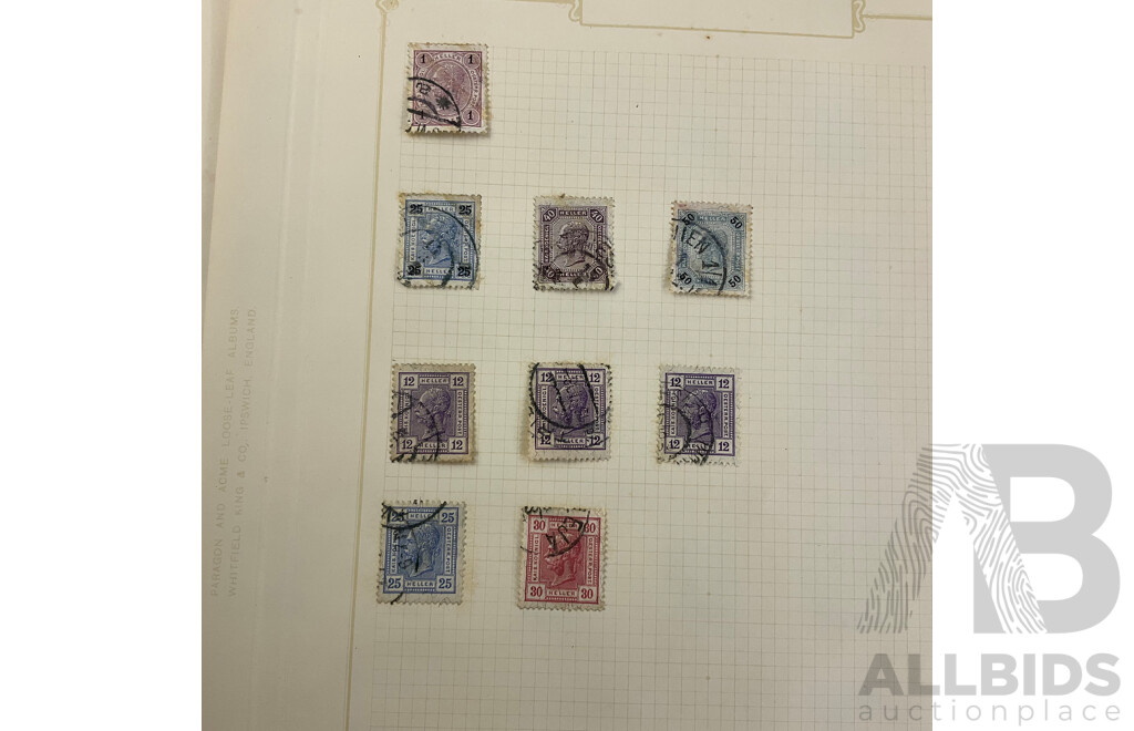Austrian Antique Stamps, Examples From 1850 to 1910 Including Mint Hinged, Block, Part Sets