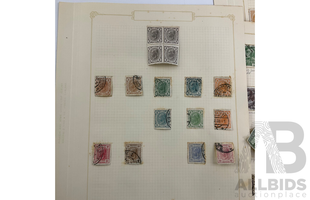 Austrian Antique Stamps, Examples From 1850 to 1910 Including Mint Hinged, Block, Part Sets
