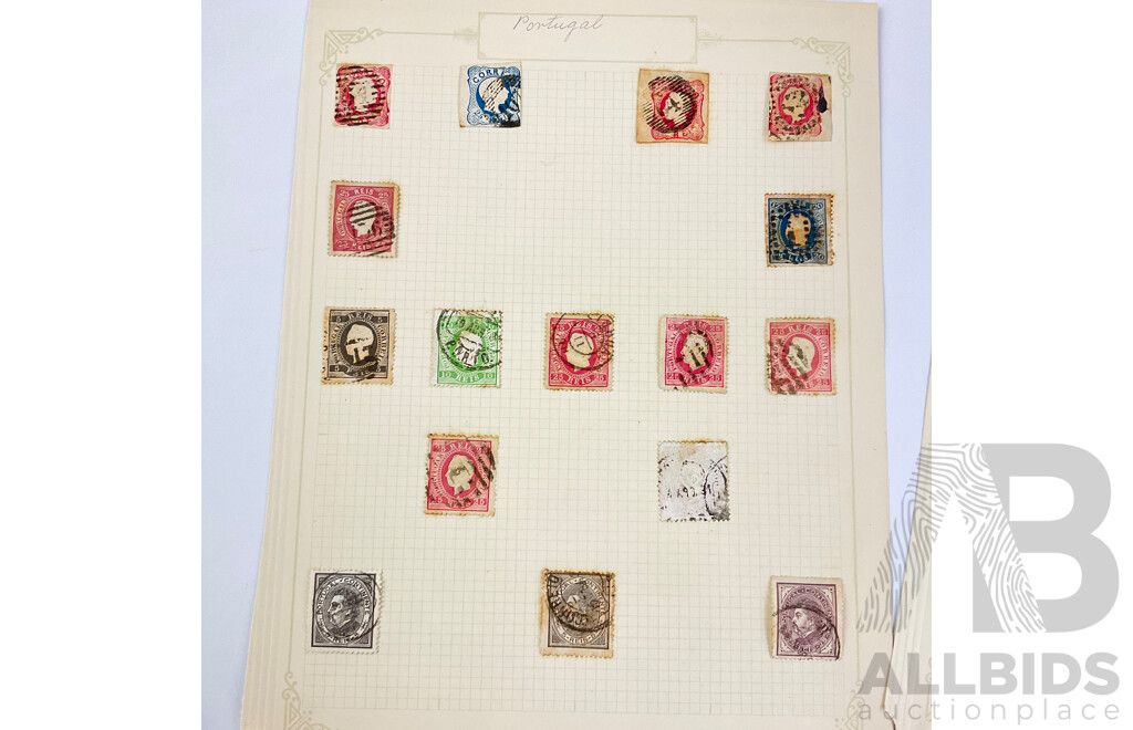 Collection of Portugal Antique Stamps Examples From 1880's to 1920's Including Overprints and Part Sets