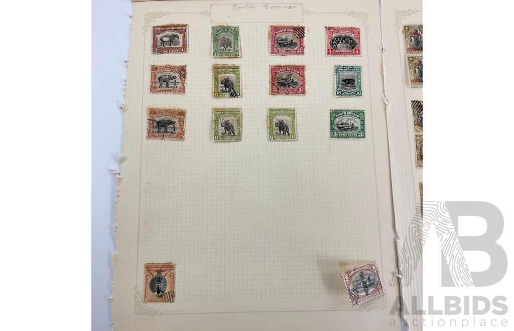 Collection of Brunei/Borneo Antique and Vintage Stamps Including British Protectorate Overprints, Postage Due
