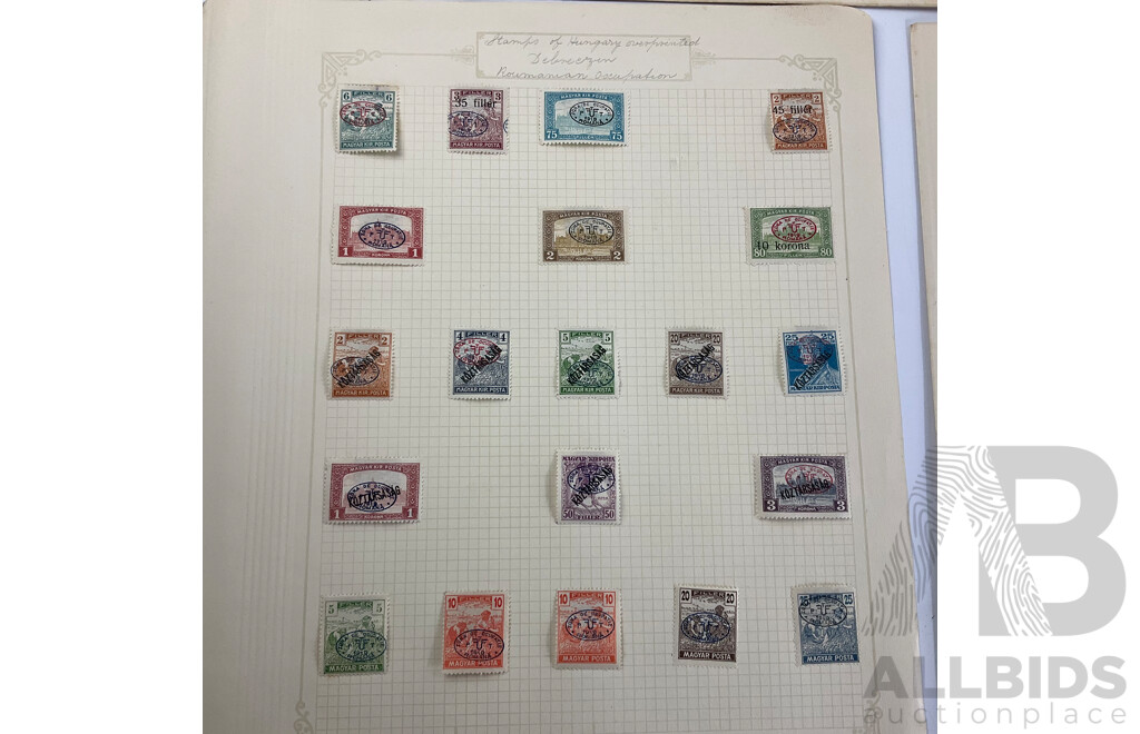 Collection of Magyar Stamps Including WW1 French Occupation, 1919 Romania/Hungarian Occupation, Over Prints, Baranya Issues