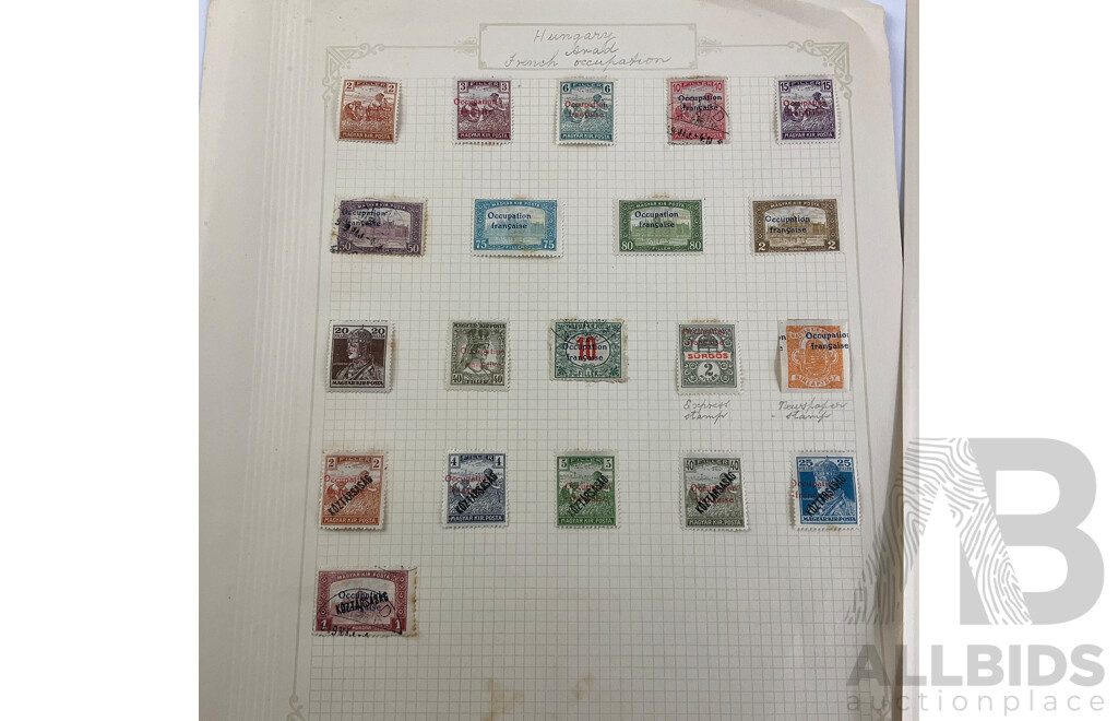 Collection of Magyar Stamps Including WW1 French Occupation, 1919 Romania/Hungarian Occupation, Over Prints, Baranya Issues