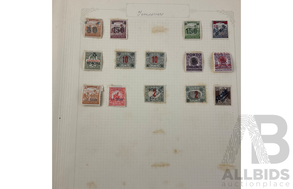 Collection of Magyar Stamps Including WW1 French Occupation, 1919 Romania/Hungarian Occupation, Over Prints, Baranya Issues