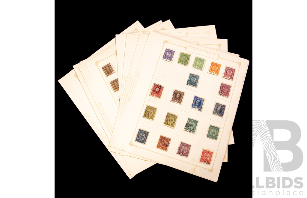 Collection of Austrian Stamps, Examples Spanning 1916 to 1920's Including Over Prints and Part Sets