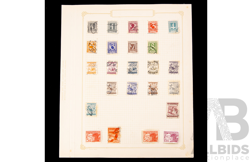 Collection of Austrian Stamps, Examples Spanning 1916 to 1920's Including Over Prints and Part Sets
