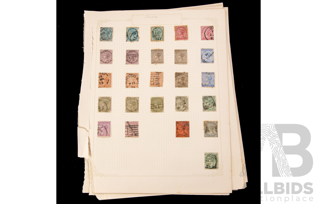 Collection of India Stamps, Examples Spanning 1854 to 1930's Including QV, KEVII, KGV, KGVI, Chamba State, Walior, Jind, Patiala State, Service, Over Prints and Part/Sets