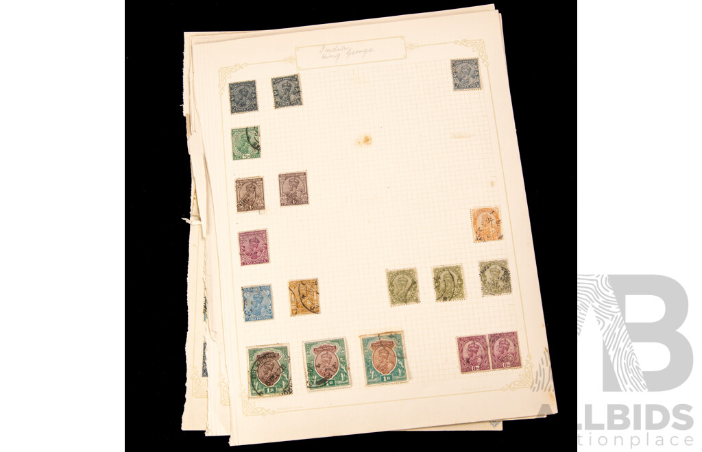 Collection of India Stamps, Examples Spanning 1854 to 1930's Including QV, KEVII, KGV, KGVI, Chamba State, Walior, Jind, Patiala State, Service, Over Prints and Part/Sets