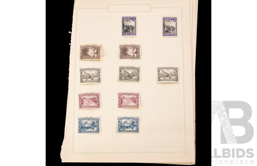 Collection of Belgium, Belgium/Congo Stamps, Examples Spanning 1910's to 1930's Including German Occupation, King Leopold III, Eupen, Ruanda Urundi Over Prints, Part Sets