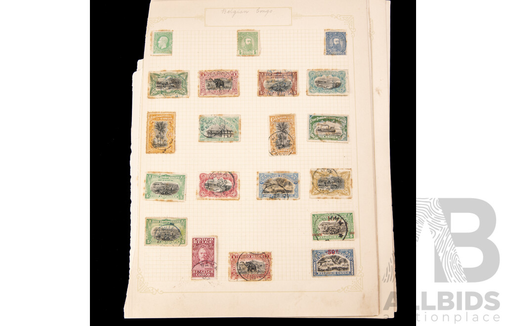 Collection of Belgium, Belgium/Congo Stamps, Examples Spanning 1910's to 1930's Including German Occupation, King Leopold III, Eupen, Ruanda Urundi Over Prints, Part Sets