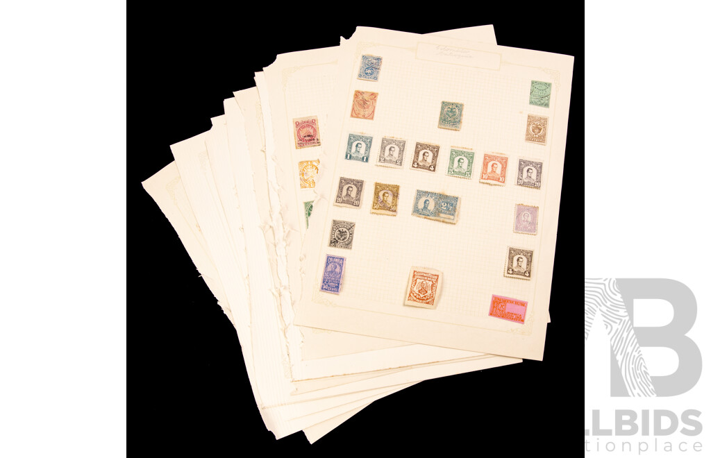 Collection of Argentina, Antioquia/United States of Colombia Stamps, Examples Spanning 1860's to 1920's Including Imperfs, Hand Cancel, Over Prints, Part Sets