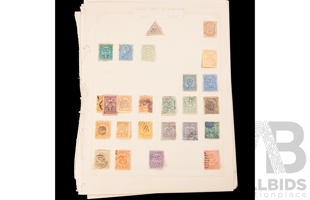 Collection of Argentina, Antioquia/United States of Colombia Stamps, Examples Spanning 1860's to 1920's Including Imperfs, Hand Cancel, Over Prints, Part Sets