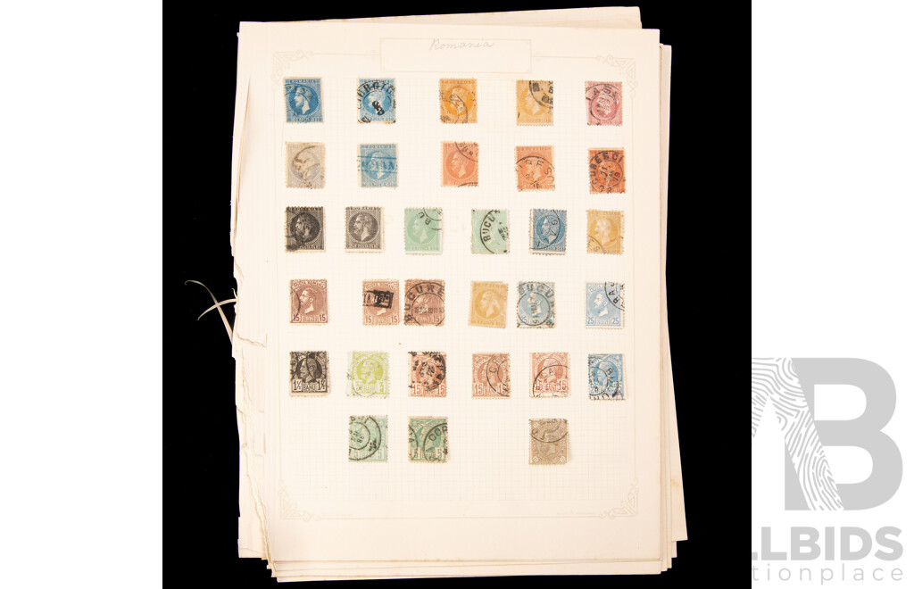 Collection of Romania Stamps, Examples Spanning 1860's to 1930's Including Imperfs, Over Prints, Part/Sets