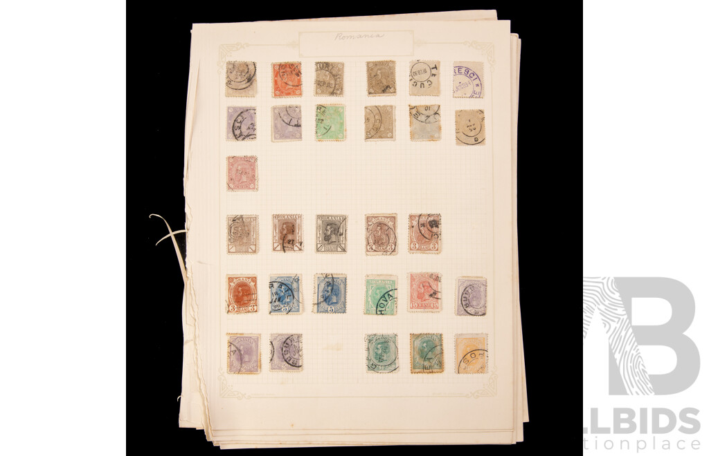 Collection of Romania Stamps, Examples Spanning 1860's to 1930's Including Imperfs, Over Prints, Part/Sets