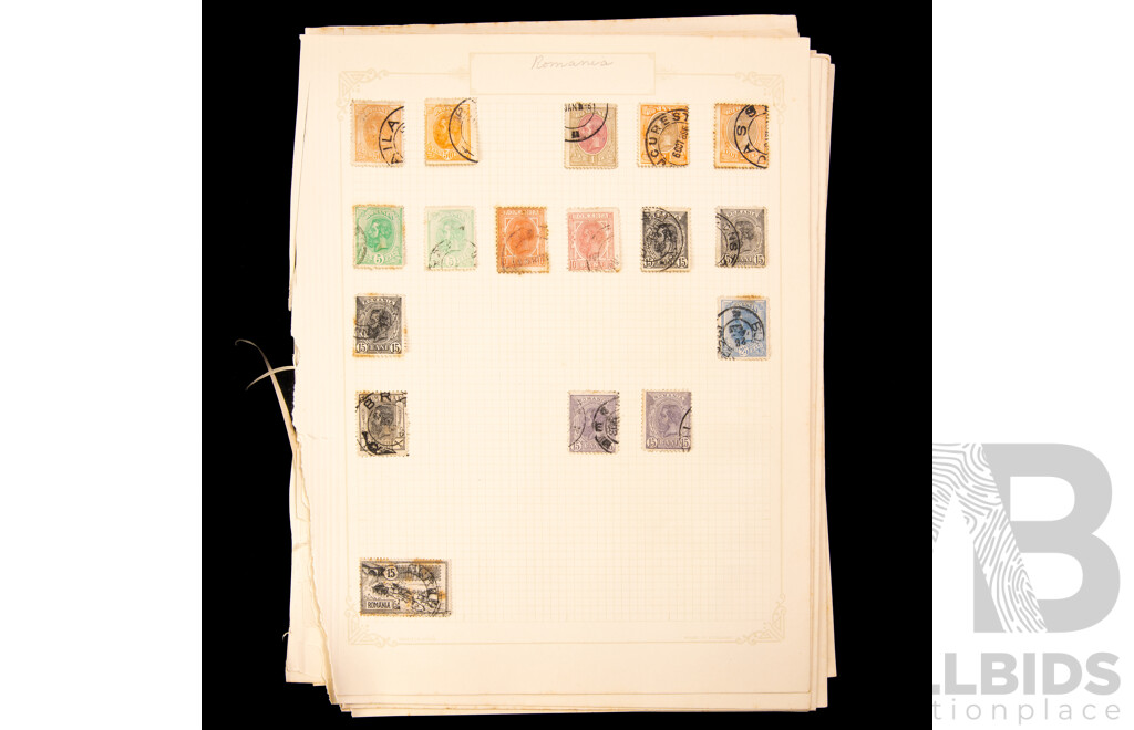 Collection of Romania Stamps, Examples Spanning 1860's to 1930's Including Imperfs, Over Prints, Part/Sets