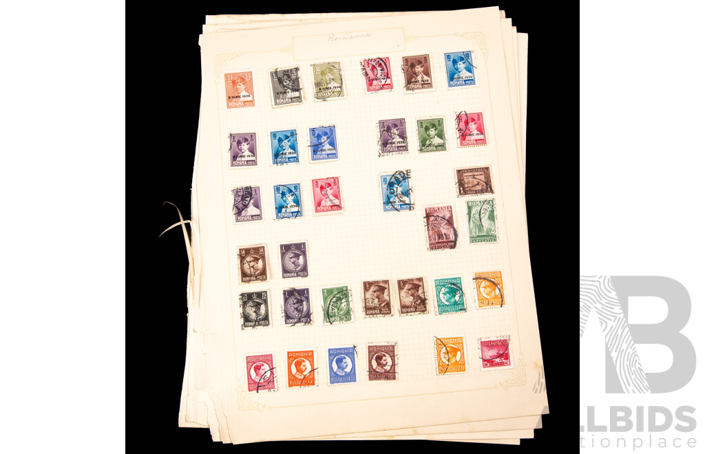 Collection of Romania Stamps, Examples Spanning 1860's to 1930's Including Imperfs, Over Prints, Part/Sets