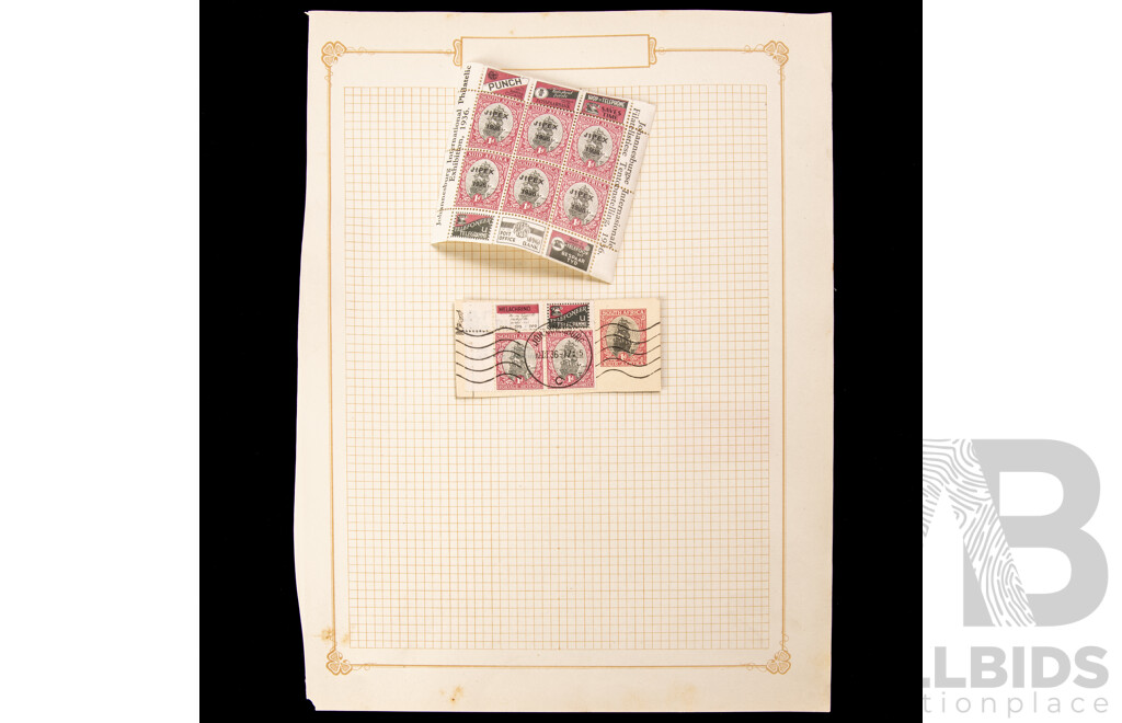 Collection of Union of South Africa Stamps, Examples Spanning 1910 to 1930's Including Hinged Mint Blocks, Imperfs, Johannesburg 1936 International Philatelic Exhibition Mini Sheet, KGV