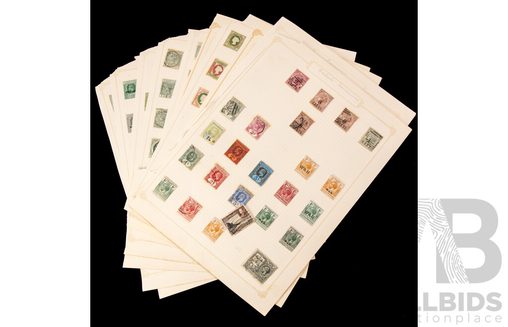 Collection of Vintage and Antique Commonwealth QV/KEVII/KGVI Stamps Including Jamaica, Bermuda, British Honduras, Heligoland, Cayman Islands, Falkland Islands, Gibraltar, Grenada