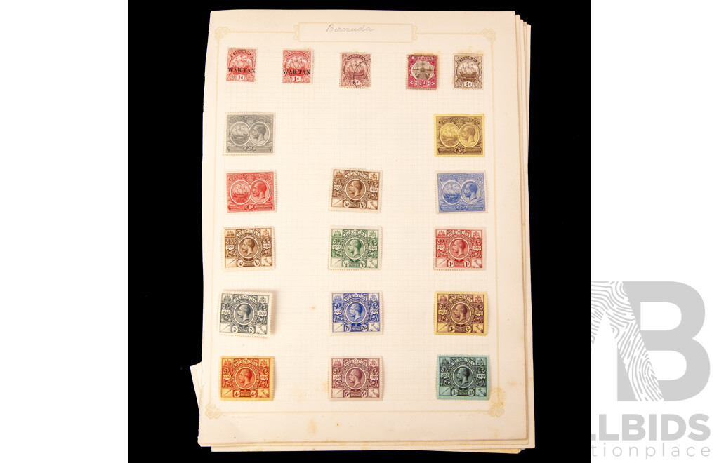 Collection of Vintage and Antique Commonwealth QV/KEVII/KGVI Stamps Including Jamaica, Bermuda, British Honduras, Heligoland, Cayman Islands, Falkland Islands, Gibraltar, Grenada