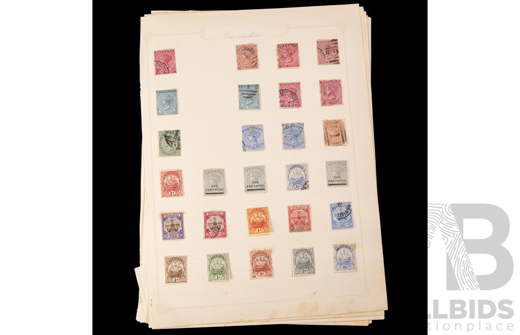 Collection of Vintage and Antique Commonwealth QV/KEVII/KGVI Stamps Including Jamaica, Bermuda, British Honduras, Heligoland, Cayman Islands, Falkland Islands, Gibraltar, Grenada