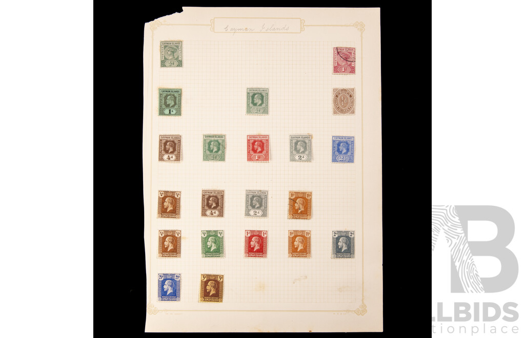 Collection of Vintage and Antique Commonwealth QV/KEVII/KGVI Stamps Including Jamaica, Bermuda, British Honduras, Heligoland, Cayman Islands, Falkland Islands, Gibraltar, Grenada