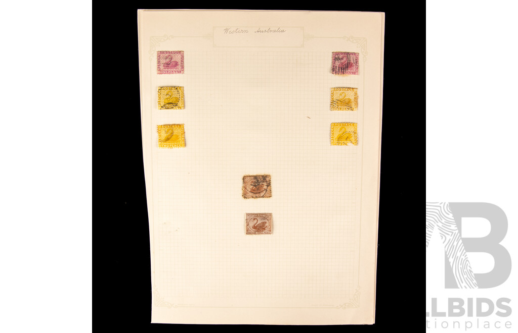 Australian Colonial/Early Federation Western Australia Swan Stamps Including Part Set, Half Penny to One Shilling