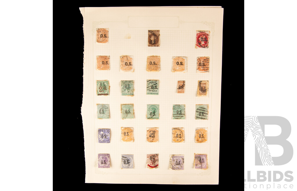 Australian 1890's South Australia QV Stamps, Official Service and Overprints