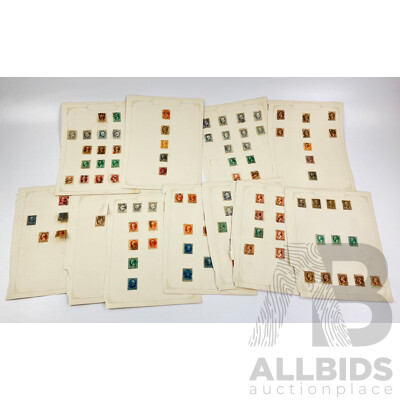 Collection of USA 1870's-80's Stamps Including Franklin, Washington, Webster, Hamilton, Garfield, Star Cancel, Denominations One to Thirty Cents
