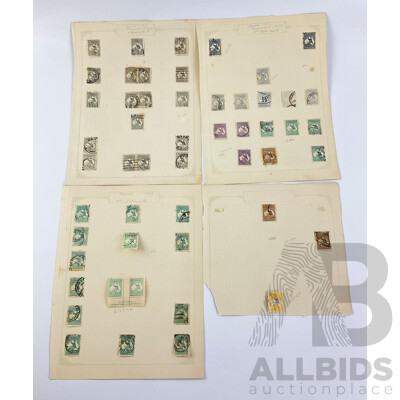 Australian 1914 - 1919 Kangaroo on Map Stamps, Crown Over 'A' - Sideways Water Marks, MInt Hinged Pair One Shilling Â.J Mullett Printers, 2D to 5/