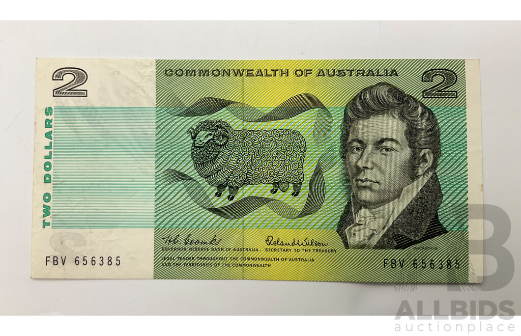 1966 Coombs Wilson $2 Note. A/UNC FBV 656385 R81.