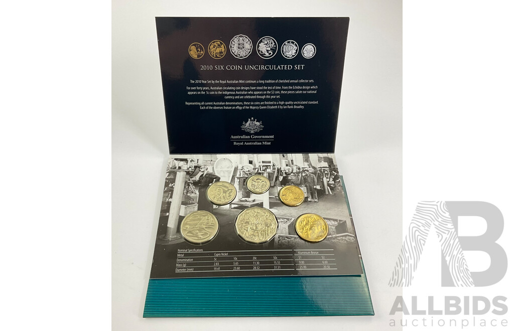 Australlian 2010 RAM 6 Coin Uncirculated Coin Set..