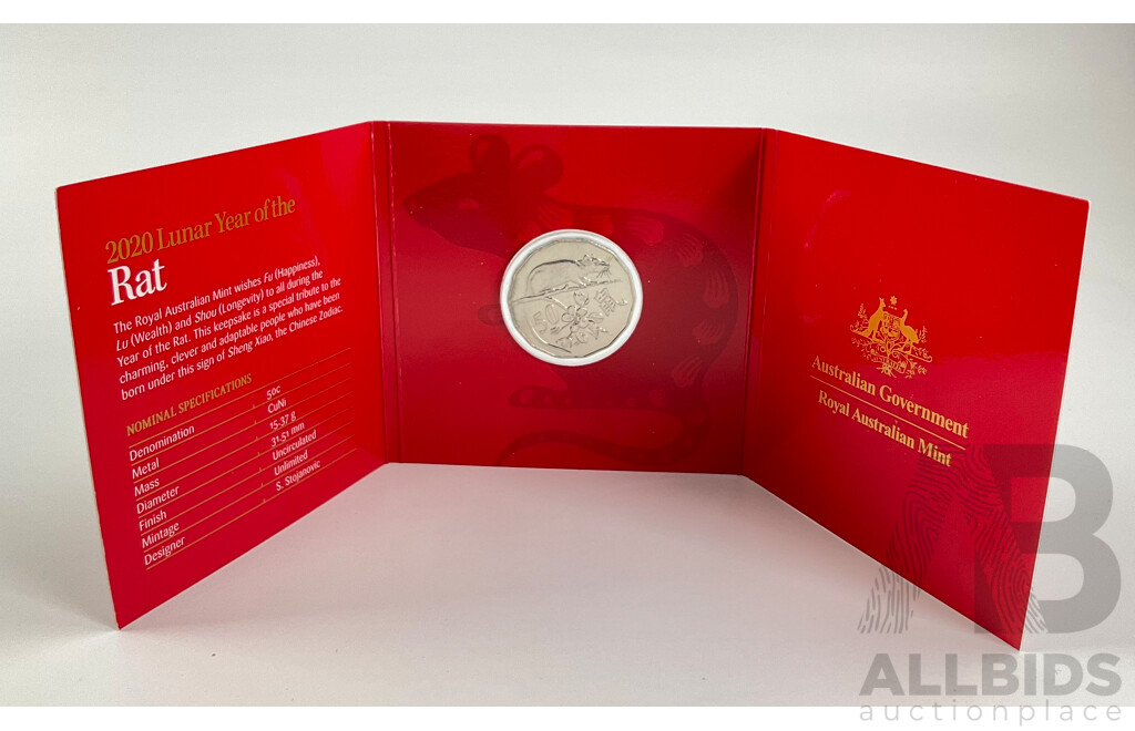 Australlian 2020 50c Coin Year of the Rat